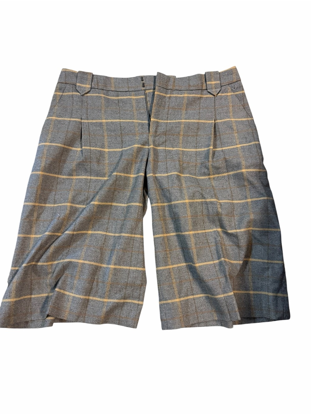 Women's Cartonnier Plaid Gray long Trouser Short Size 4